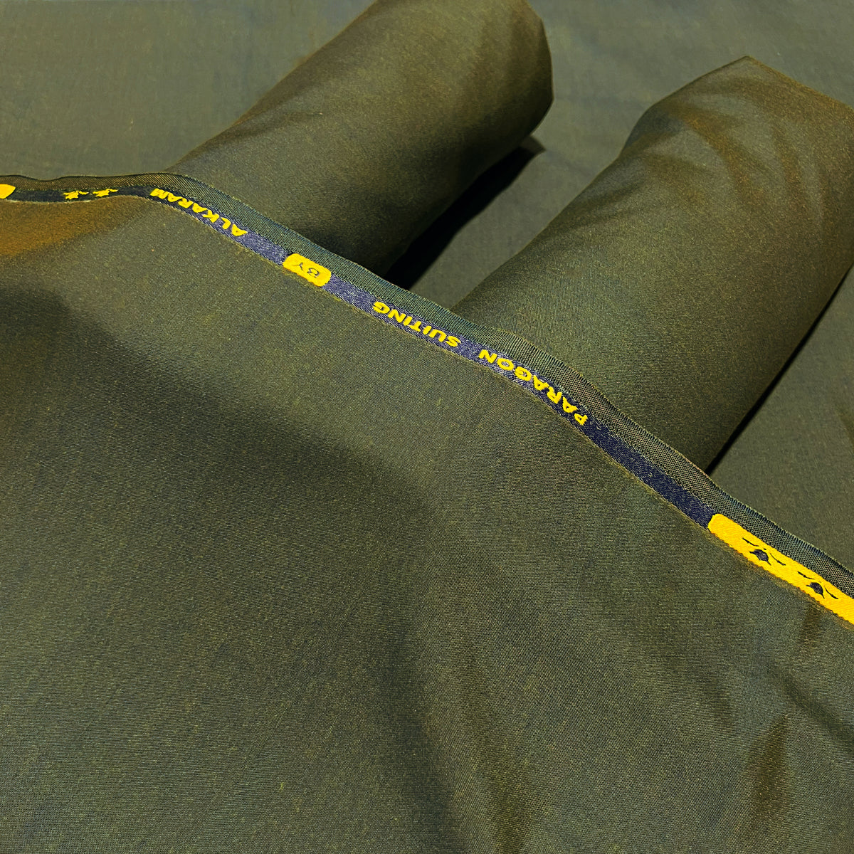 Olive Graan Color Double Tone Wash & Wear unstitched men's fabric
